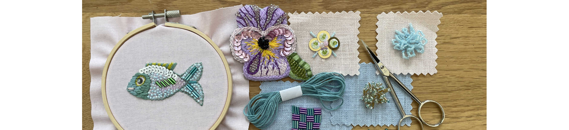 Broderi med perler og palietter