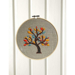 Tr� med kul�rte blade