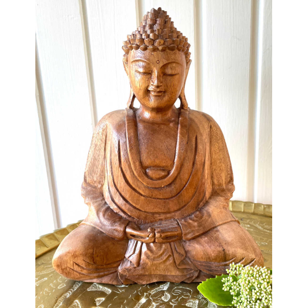 Stor Buddha figur i tr 