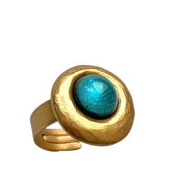 Guldring / aqua
