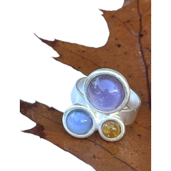  S�lvring  med 3 farver