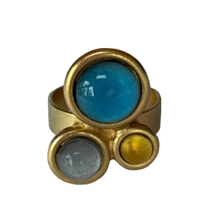 Guldring  med 3 farver