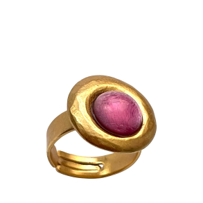 Guldring / lys pink