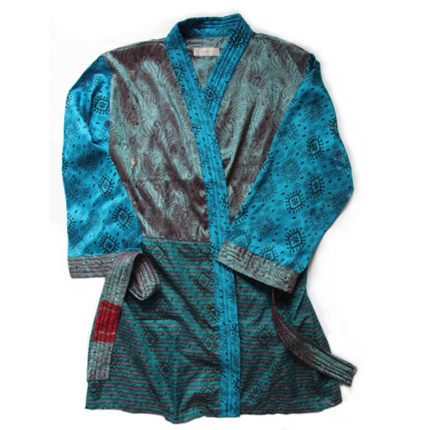 Kimono, turkisfarvet Str. L 